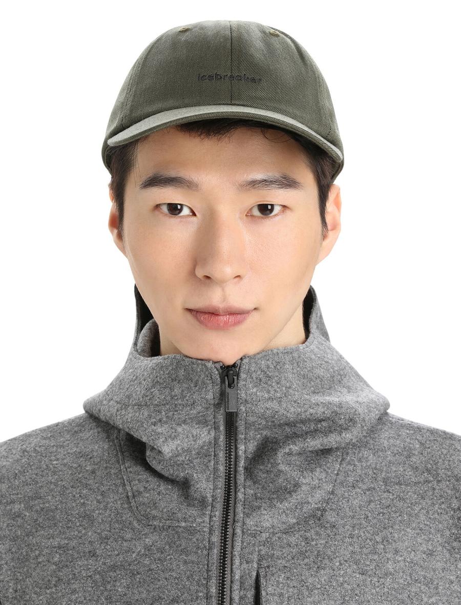 Loden / Black Men's Icebreaker Unisex Merino 6 Panel Hats | USA 1095DFMN